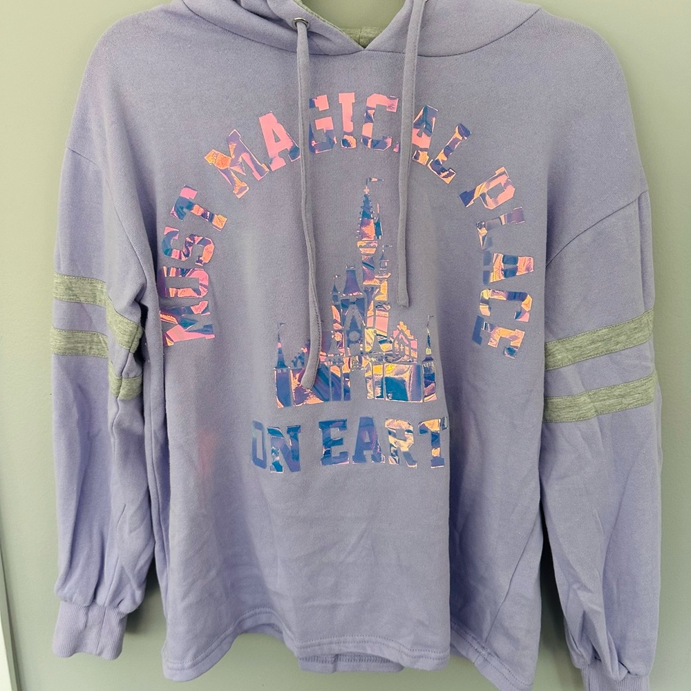 Disney Lavender and Heather Gray Hooded Pullover